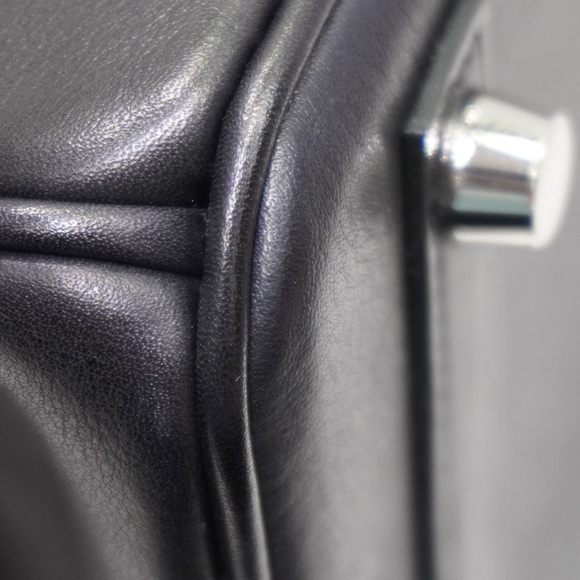 HERMES Hermes Birkin 25 Lock Handbag Black Silver Hardware Eva Color B Engrav... - Picture 8 of 16